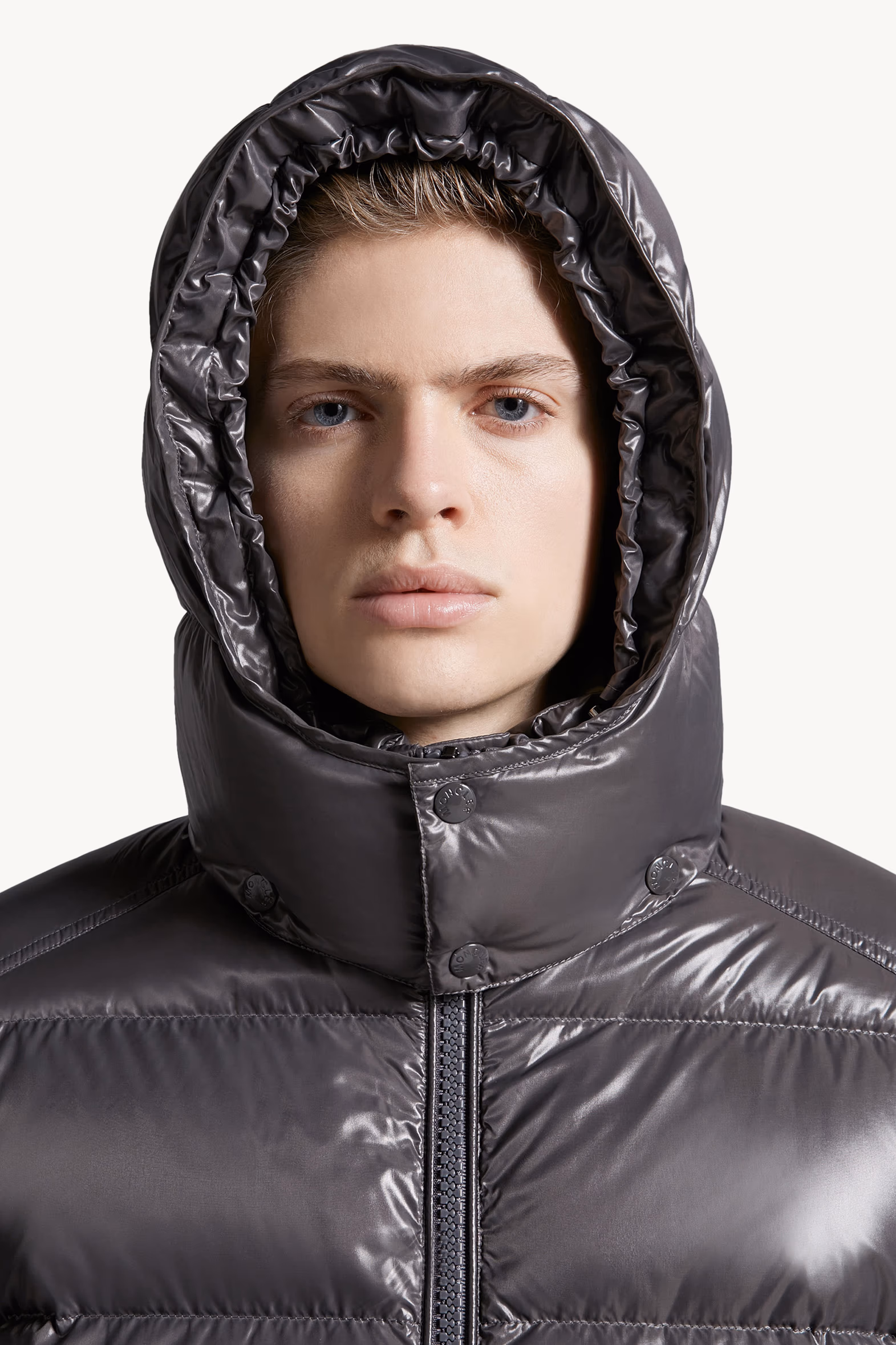 Moncler Maya Hooded Short Down Jacket Men Dark Grey Moncler 7